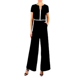 DONNA RICCO CREPE WIDE-LEG JUMPSUIT SIZE 10 NWT